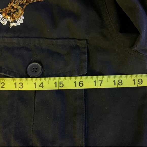 Tiger embroidered jean black jacket - Picture 7 of 9